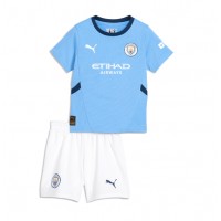 Camiseta Manchester City Erling Haaland #9 Primera Equipación Replica 2024-25 para niños mangas cortas (+ Pantalones cortos)